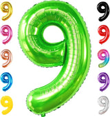 KatchOn, Giant Light Green Number 9 Balloon - 40 Inch | Foil 9