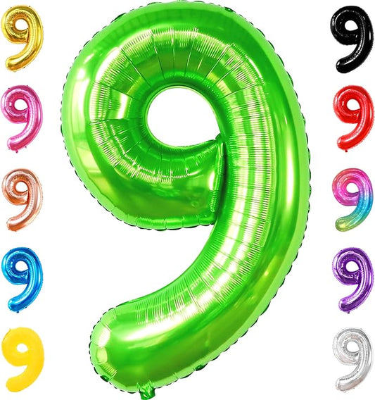 KatchOn, Giant Light Green Number 9 Balloon - 40 Inch | Foil 9