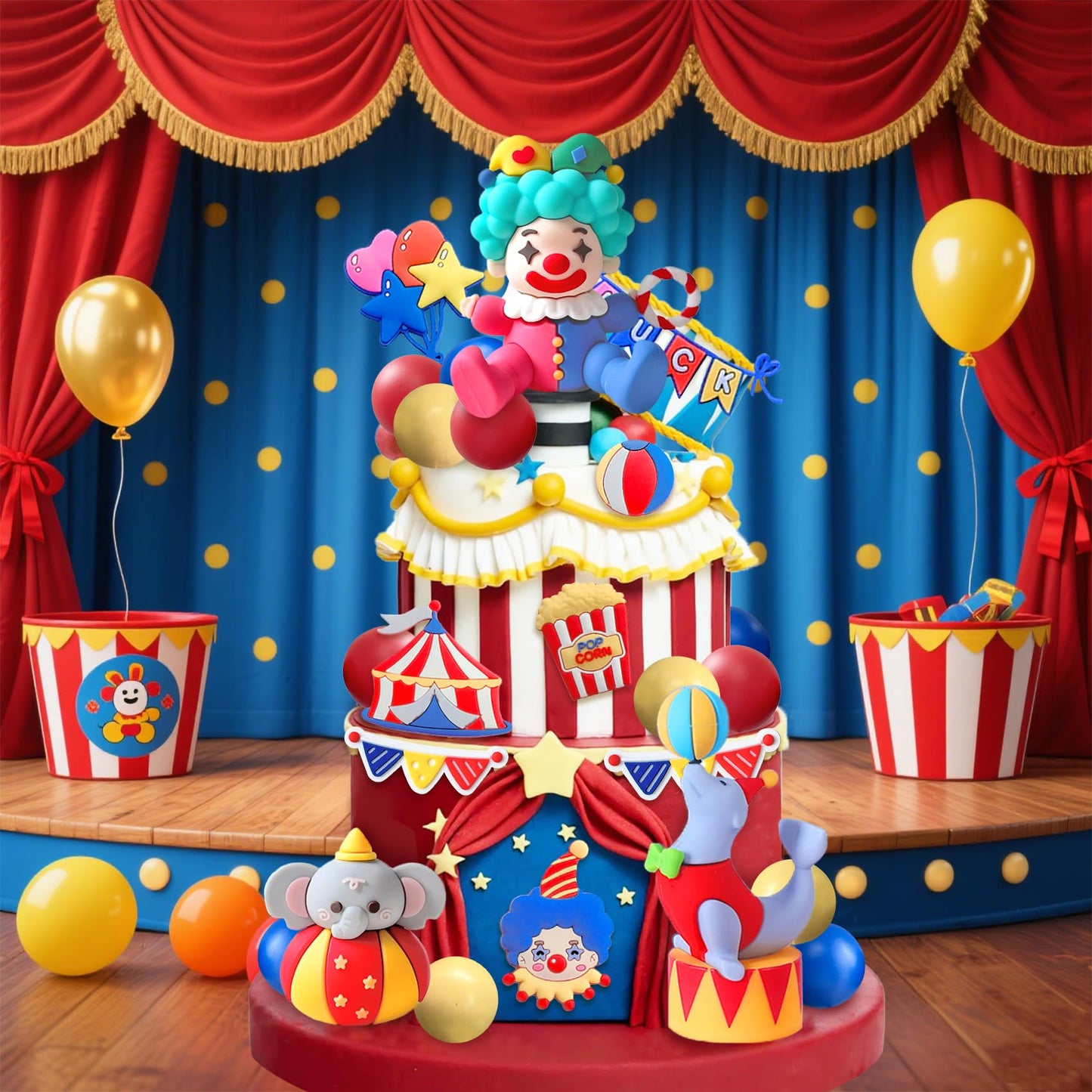 Knana 27Pcs Circus Cake Toppers Circus Cake Decorations Circus Theme
