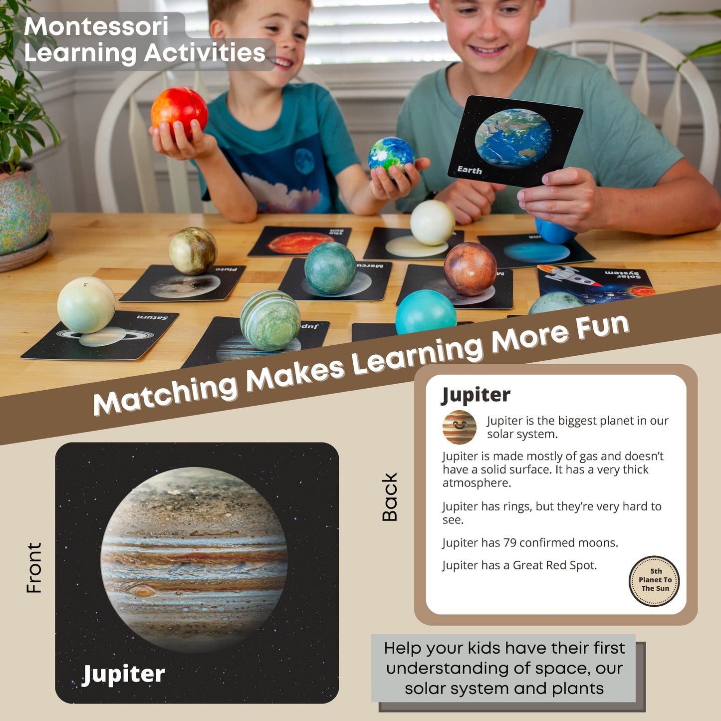 Space Balls Flashcards & Wall Stickers, Planet Toys For Kid 8-10,
