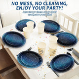 50 PCS Space Galaxy Oval Paper Plates Large 11” Disposable
