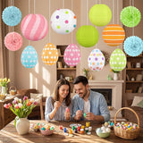 14Pcs Easter Party Decorations Set for Home Spring Egg and Round