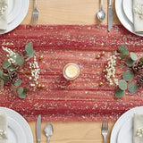 Artoid Mode Red Gold Gauze Table Runner 59x120 Inch 10FT, Glitter