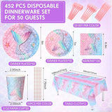 452 Pcs Mermaid Party Decorations Include Sea Mermaid Paper Plates