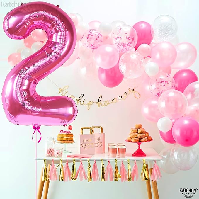 KatchOn, Hot Pink Number 2 Balloon - 40 Inch | 2 Balloon Number, Two