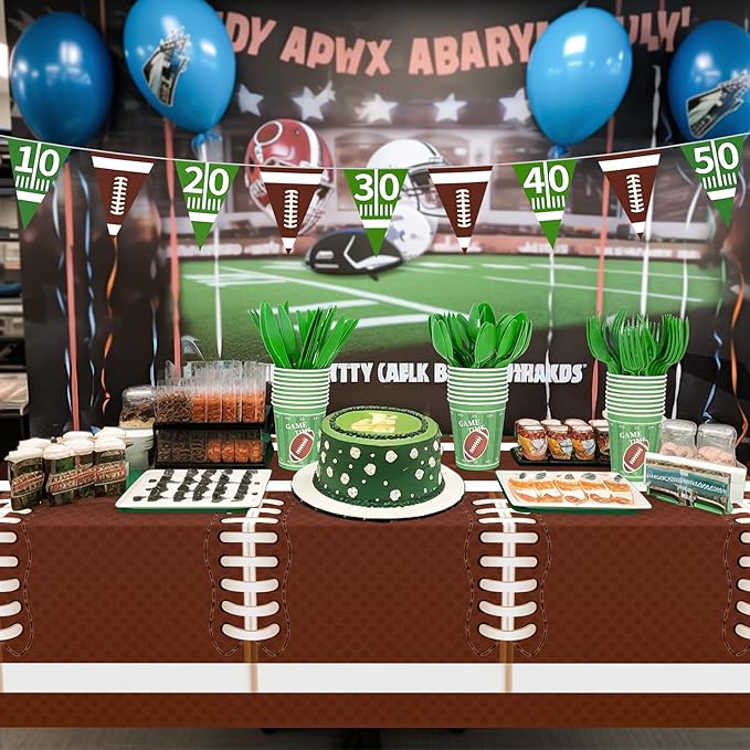 Football Party Decorations 133Pcs Football Party Supplies Set