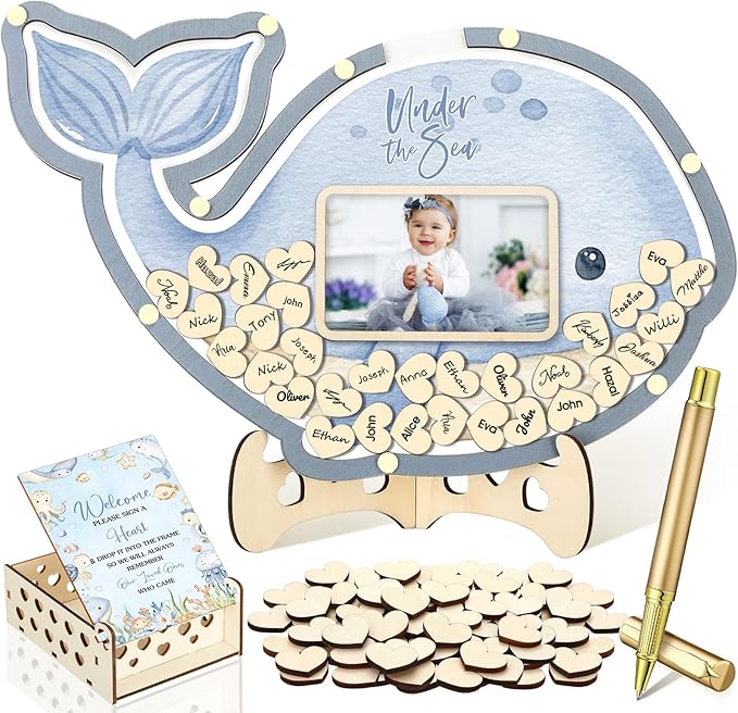 63 Pcs Under the Sea Baby Show Guest Book Alternatives Set Baby