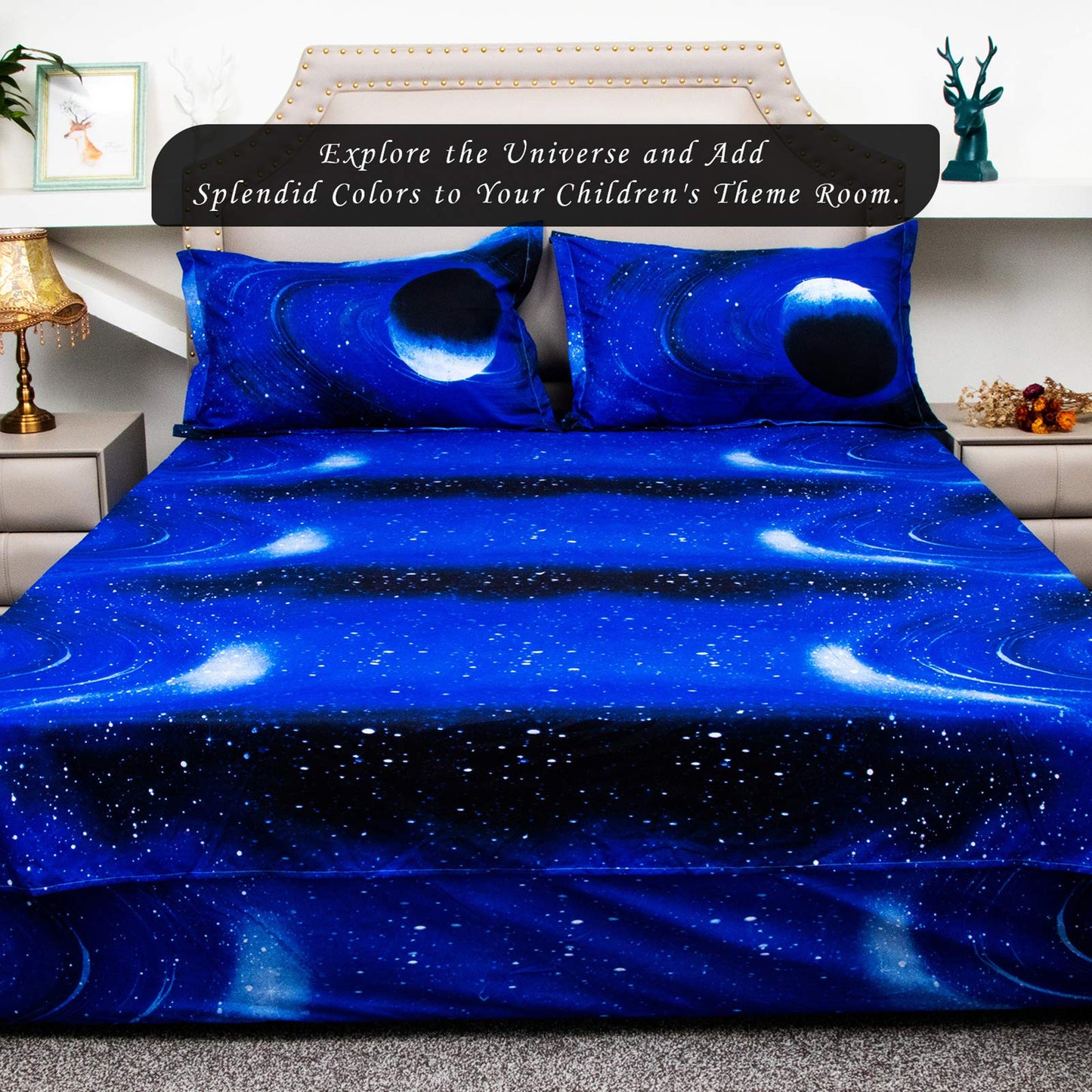 Bedlifes Galaxy Outer Space Sheet Set, Galaxy Themed, 3 pcs Including
