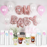 100 Pcs Gender Reveal Party Plastic Cups 12oz Thick Clear Cup Pink