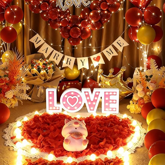 Light UP Valentine's Day Wooden Love Sign Valentines Day Love