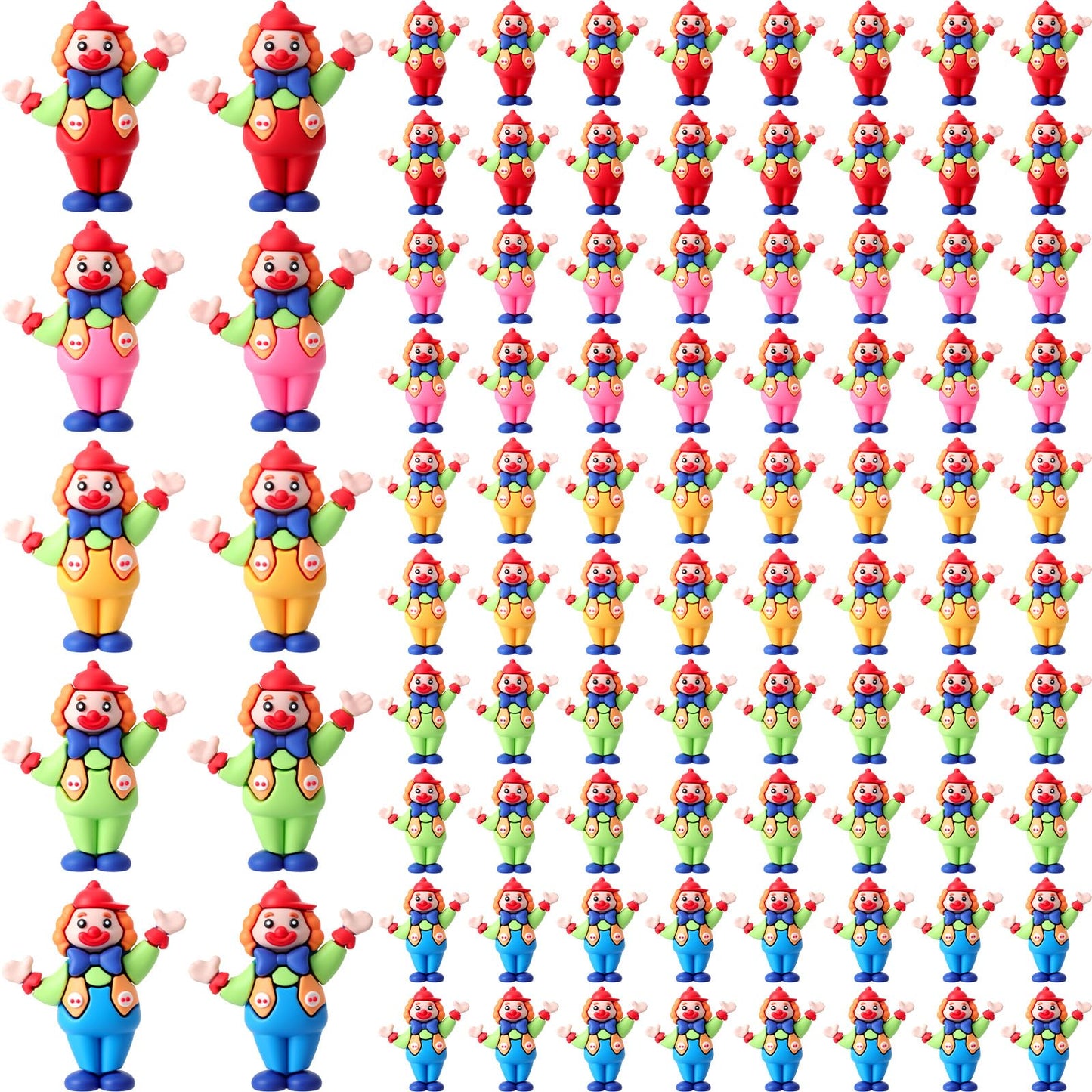 Soulchen 100 Pcs Tiny Clown Figurines Clown Figurines Statues Funny