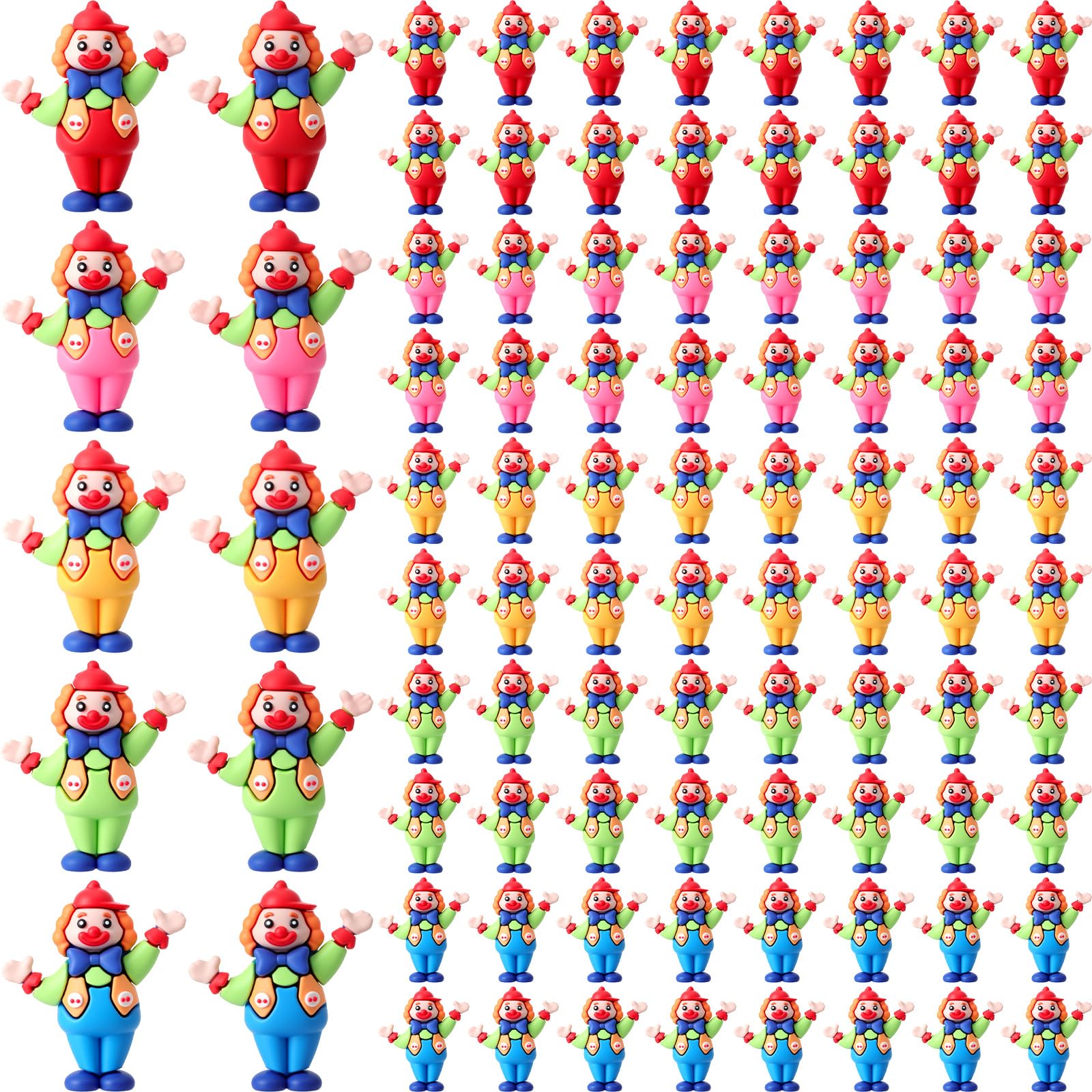 Soulchen 100 Pcs Tiny Clown Figurines Clown Figurines Statues Funny