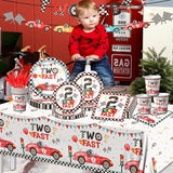 Two Fast Birthday Party Supplies 142pcs Race Car 2nd Birthday
