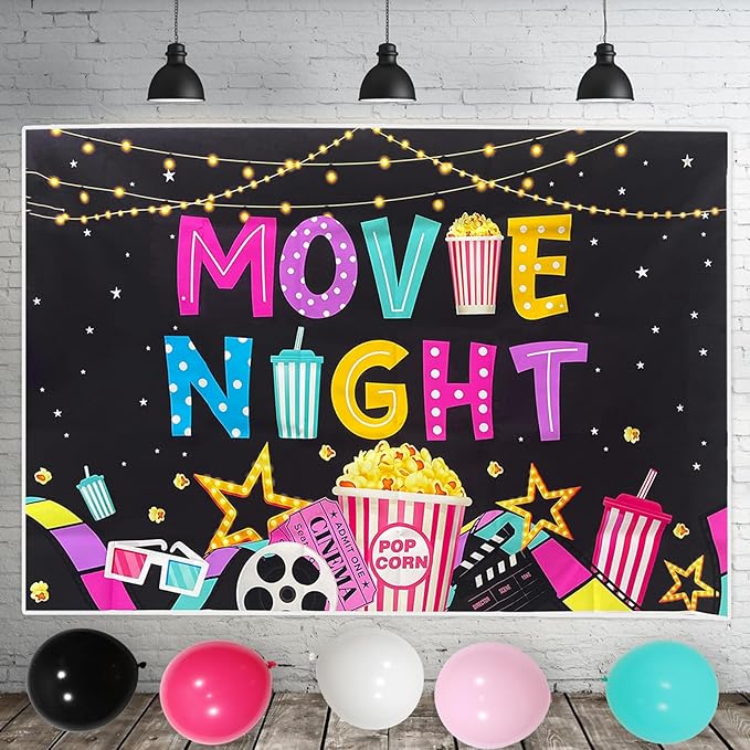 Movie Night Birthday Party Decorations for Girls Movie Theme Party