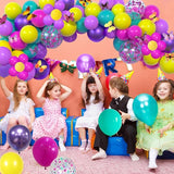 Pink Blue Purple Balloon, 60 Pcs 12 Inches Hot Pink Metallic Purple