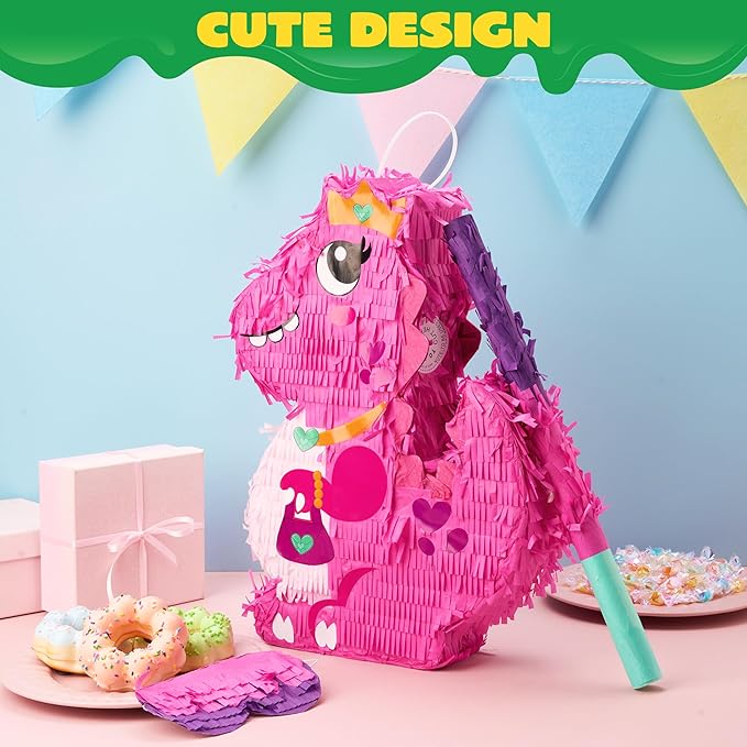 Dinosaur Girl Pinata with Stick for Adult Party Decorations Fun