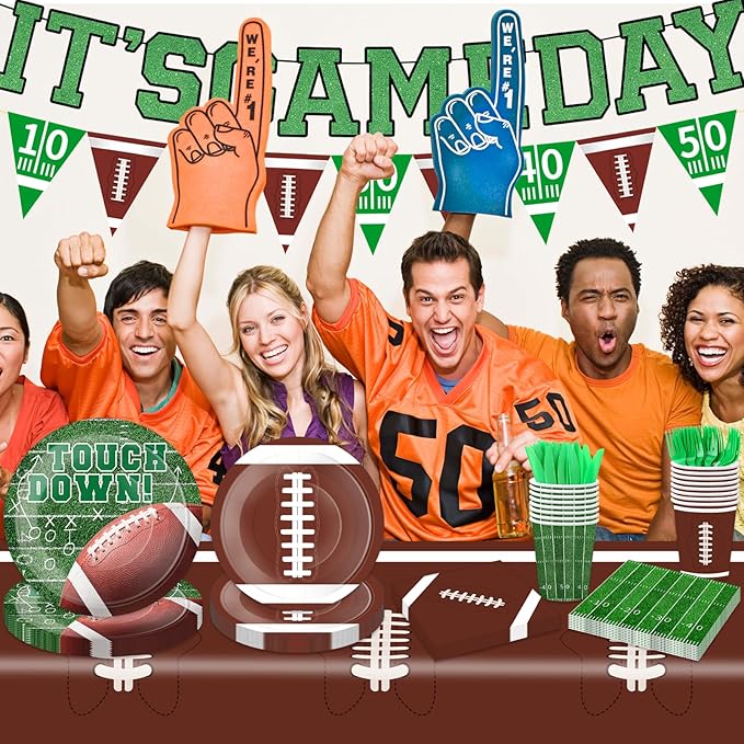 Football Party Supplies Kit And Football Decorations Set Serve 24