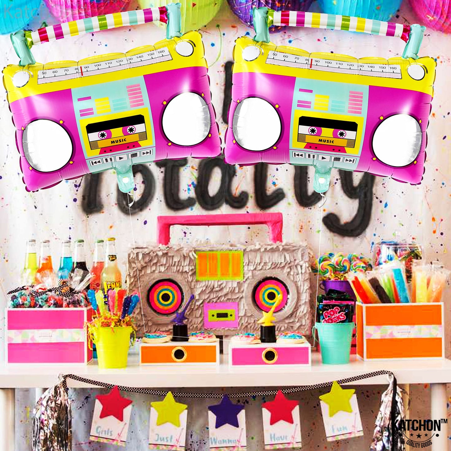 KatchOn, Large Boombox Balloon Set - 22 Inch | 90s Balloons for 90s
