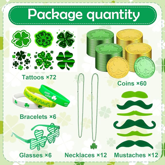 St Patrick's Day Accessories 168 PCS Saint Patricks Party