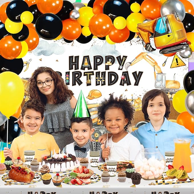 Construction Birthday Party Supplies 251 PCS Construction Birthday