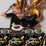 41Pcs Black and Gold Birthday Decorations,Happy Birthday Party