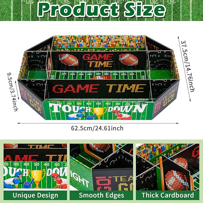 Football Party Supplies Kit Huge 24X14 Inch Football Snack Stadium