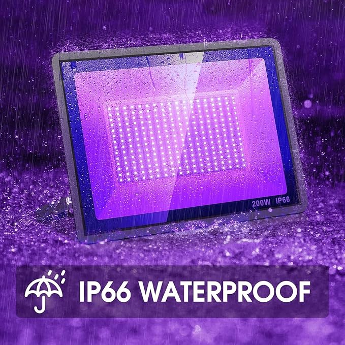 200W 2 Pack LED Black Light Halloween Outdoor Blacklight Flood With