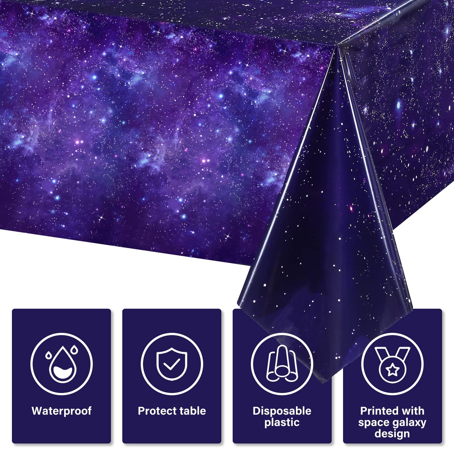 6 Pack Galaxy Plastic Table Cover Space Tablecloth Space Star