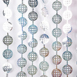 BRAVESHINE Disco Hanging Balls Fringe Backdrop - 2 Pack Silver Tinsel