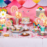 A1diee 30Pcs Groovy Retro Hippie Boho Party Centerpieces for Tables