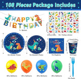 108PCS Dinosaur Birthday Party Supplies Dinosaur Party Decorations