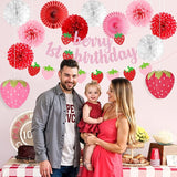 Berry First Birthday Decor 14 Pcs Strawberry 1st Birthday