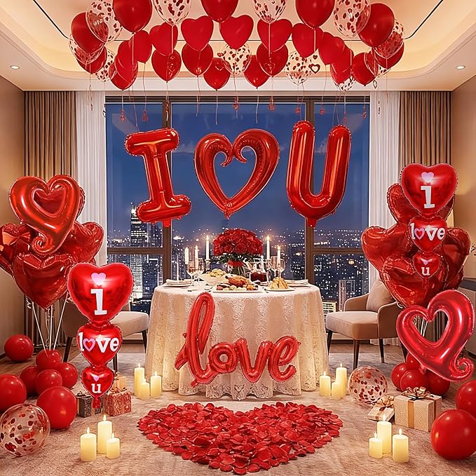 1126pcs Valentines Day Balloon Kit I Love You Balloons Red Heart