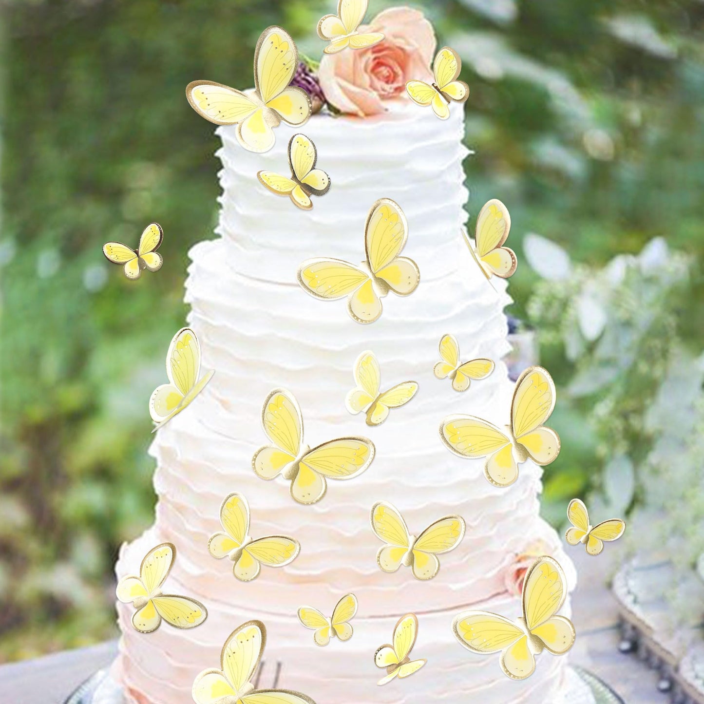 Ercadio 30 Pack 3D Butterfly Cake Toppers - Mix Sizes, Waterproof