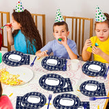 100PCS Cowboy Plates and Napkins Football Party Supplies Blue