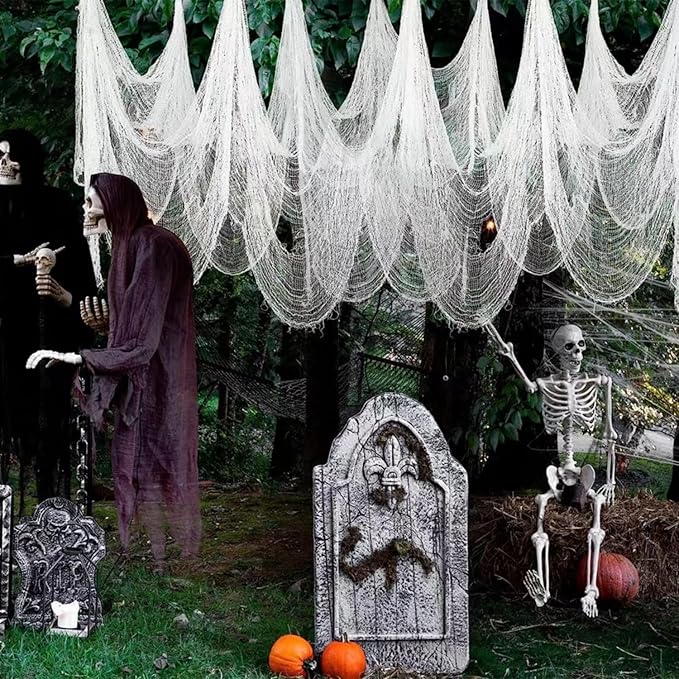 Niurui Halloween White Creepy Cloth 315 x 79 Inch Spooky Gauze