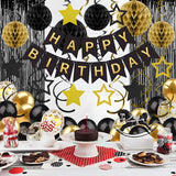 Black Gold Birthday Decorations for Men Women, Recosis Balloons in