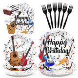 Grencian 96 Pcs Guitar Birthday Party Supplies Music Notes Birthday