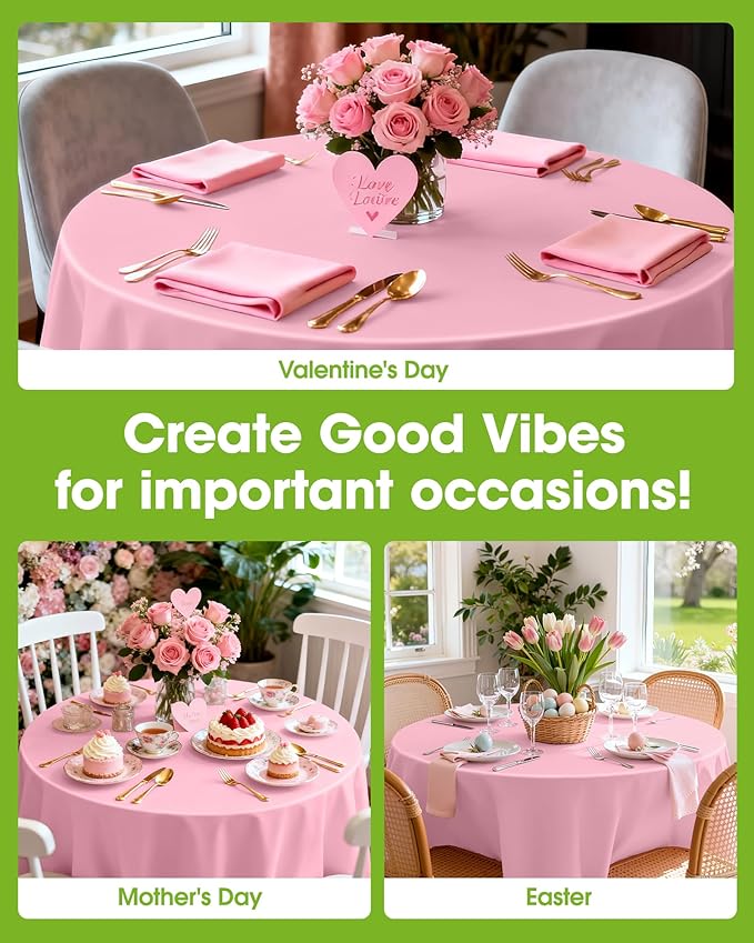 Pureegg Plastic Table Cloth Disposable 10 Pack, 84'' Round Table #3