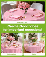 Pureegg Plastic Table Cloth Disposable 10 Pack, 84'' Round Table #3