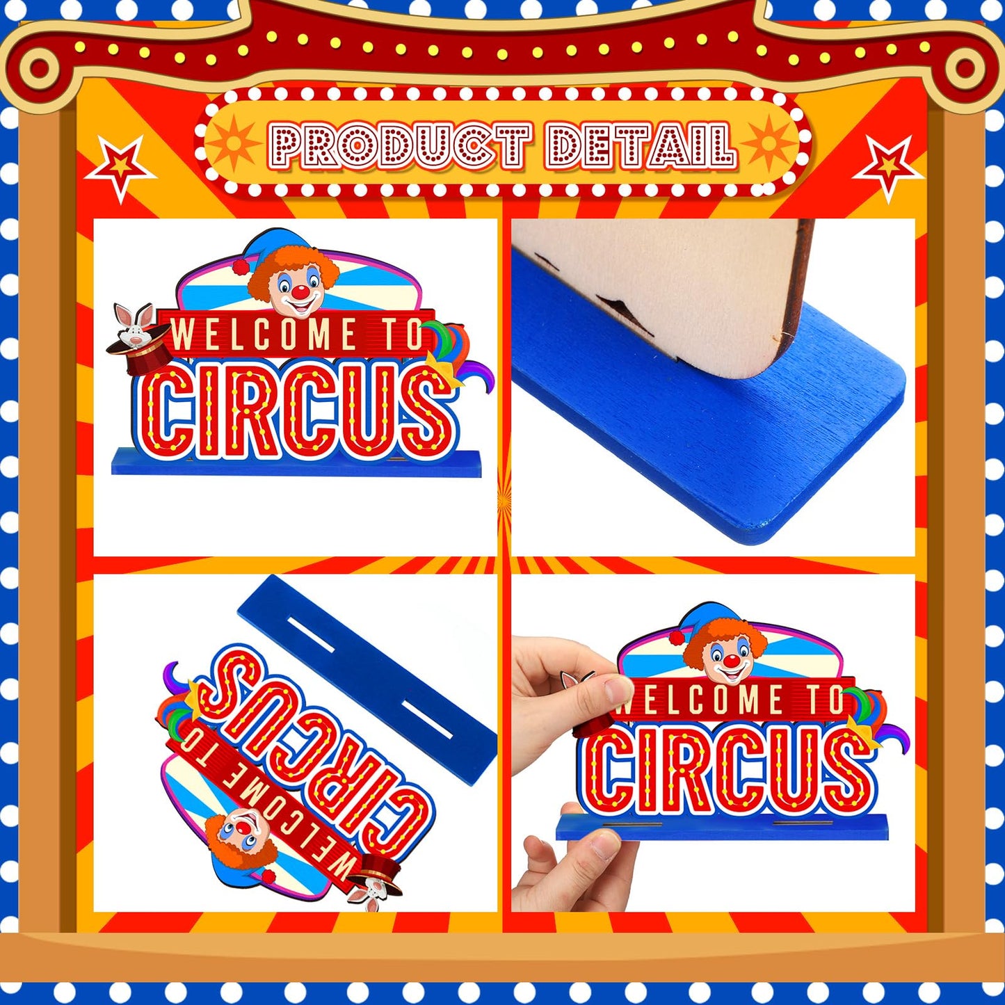 Quzzil 6 Pcs Circus Carnival Party Decorations Carnival Centerpieces