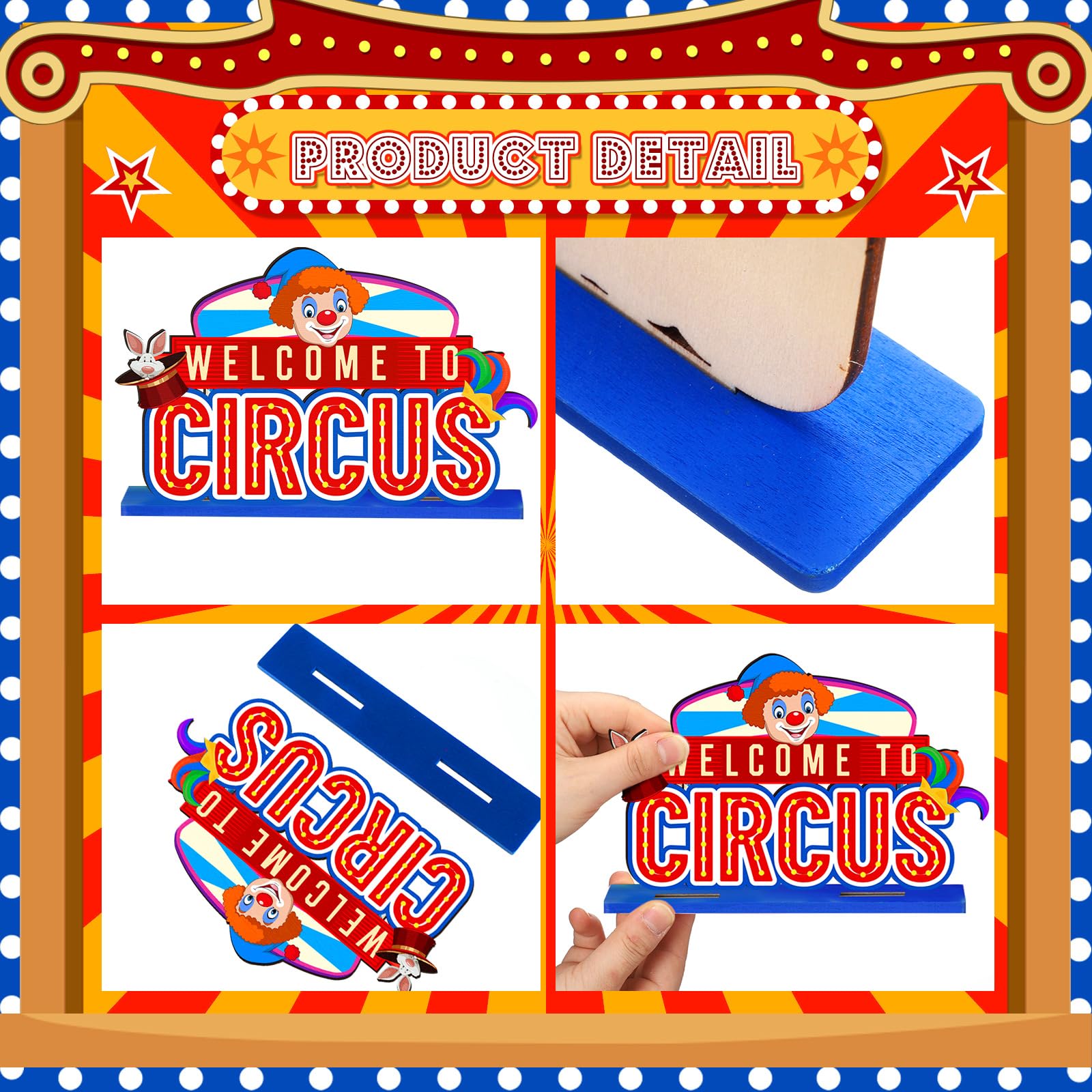 Quzzil 6 Pcs Circus Carnival Party Decorations Carnival Centerpieces