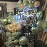 Sage Green Heart Foil Balloon, 10PCS Olive Green Heart Helium
