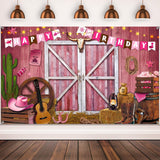 Breling Western Cowgirl Party Decoration 71x43 Inch Pink Western