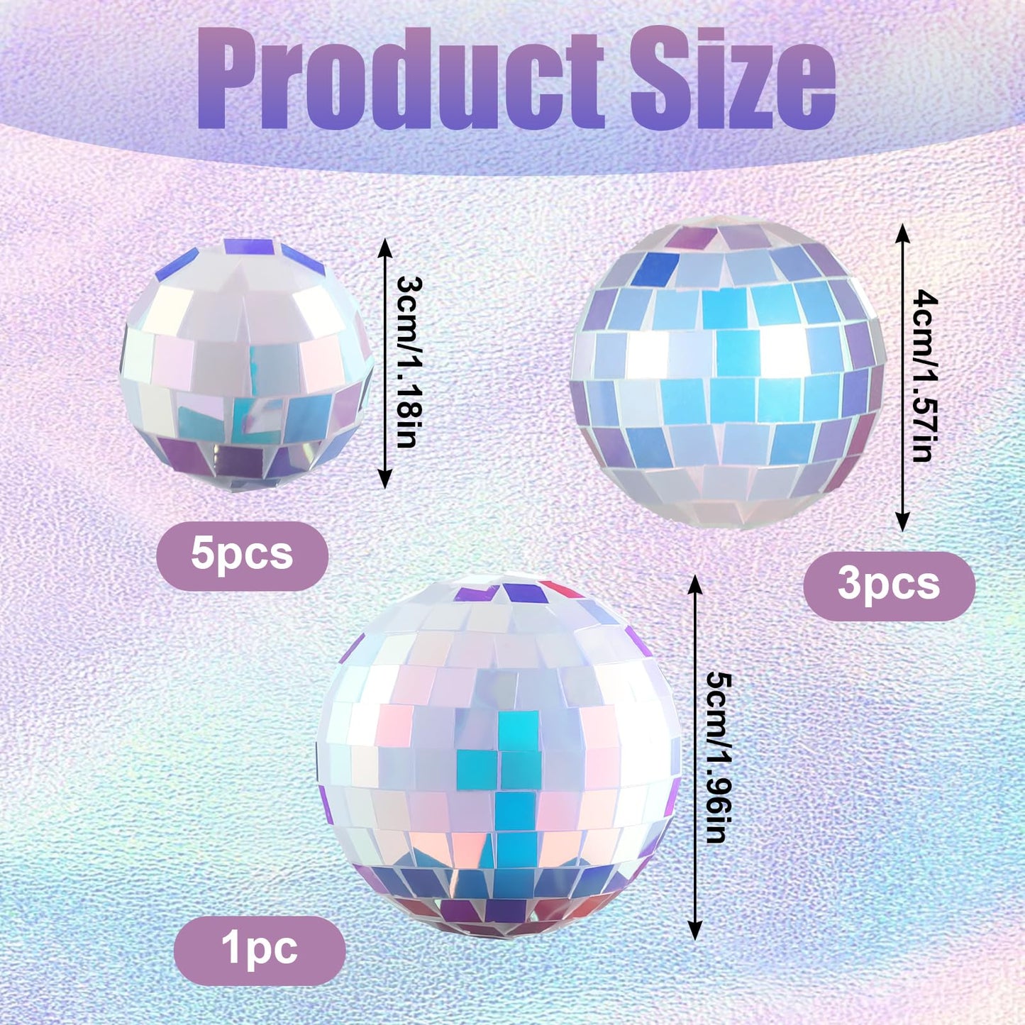 ZEYIYER 9Pcs Disco Ball Cake Decorations Multicolor Disco Ball Cake