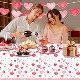 Valentine's Day Party Supplies Tableware Set Red Heart Love