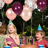 OuMuaMua Rose Gold Balloons Burgundy Balloons Kit, 62Pcs Burgundy