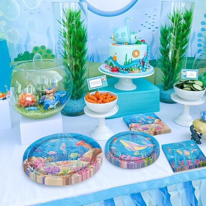 96PCS Under the Sea Party Decorations Ocean Sea Birthday Tableware