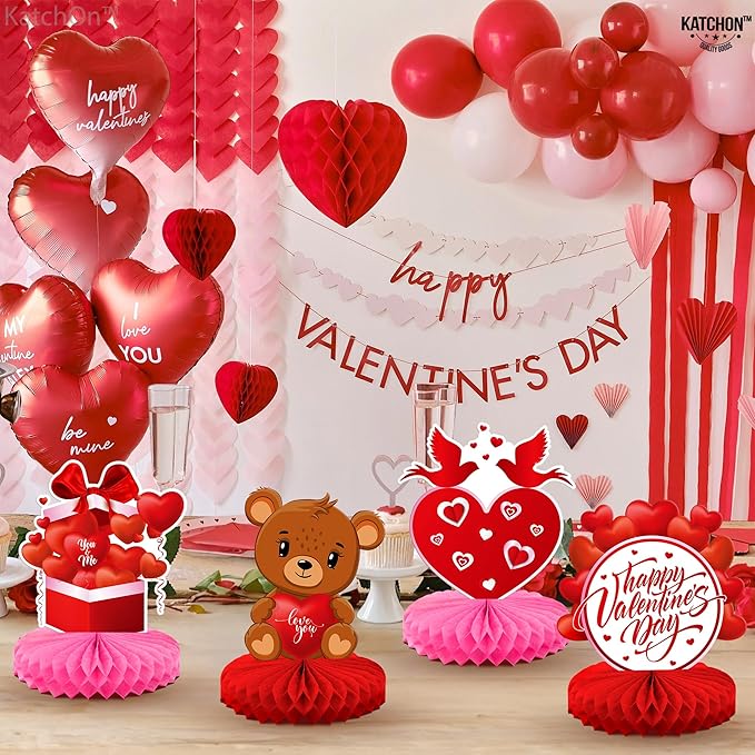 Valentines Day Centerpiece for Table Pack of 9 Red Pink Valentines
