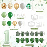 Wild One Birthday Decorations for Boys & Girls 114 Pcs Green Safari